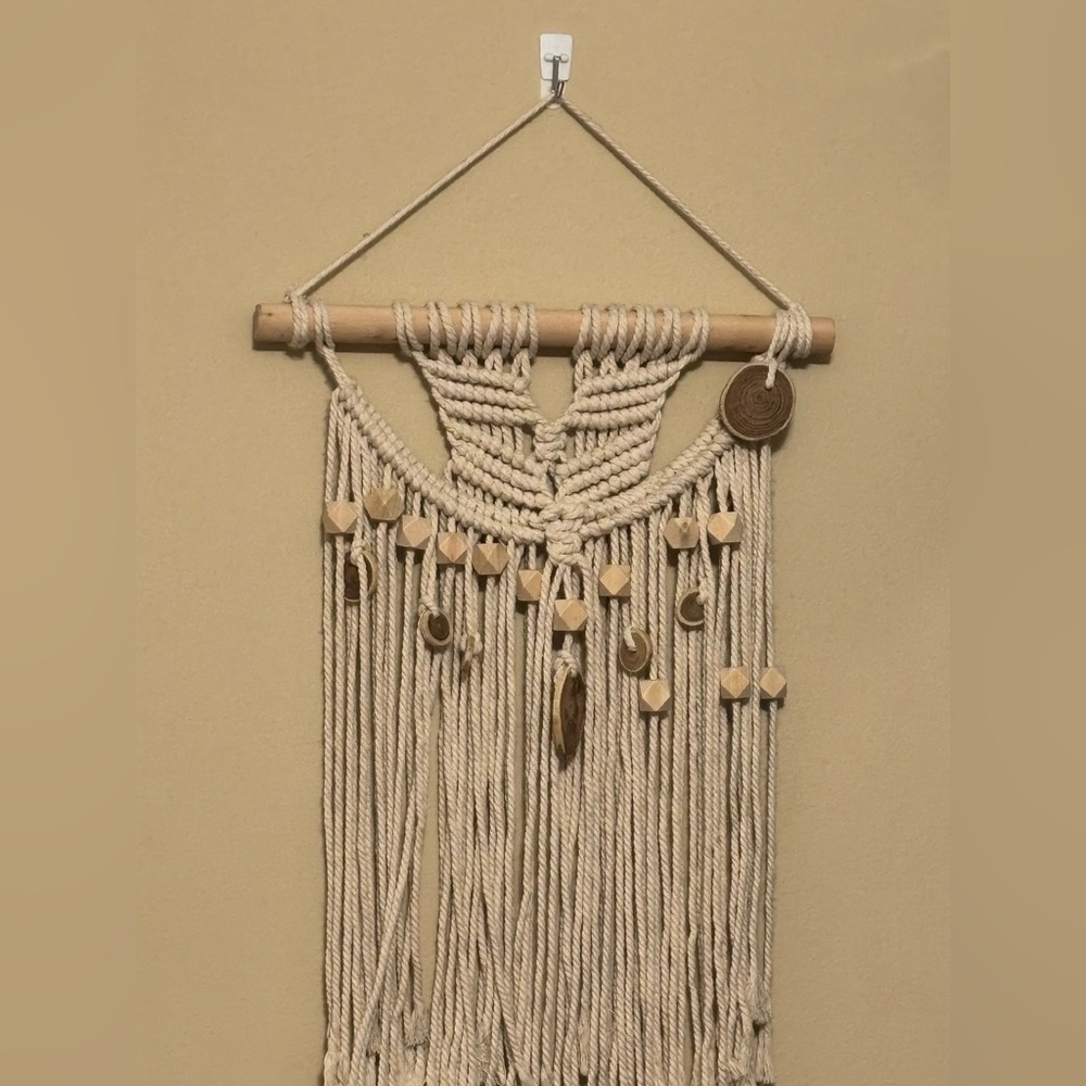 Handcrafted Cream Macrame Wall Hanging